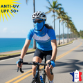 Cagoule Anti-UV Moto, Sport & Travail | Sans ouverture bouche | Bleu UPF50+