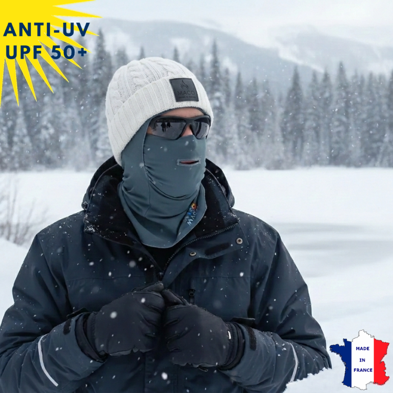 Cagoule Anti-UV Moto, Sport & Travail | Avec ouverture bouche | Anthracite UPF50+
