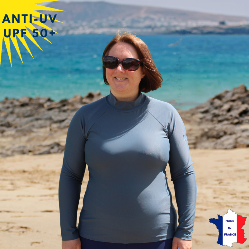 T-shirt de bain anti-uv Femme - Anthracite | UPF50+