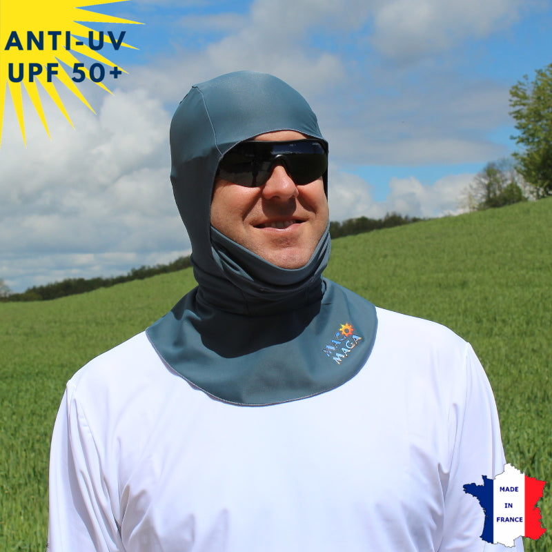 Cagoule Anti-UV Moto, Sport & Travail | Sans ouverture bouche | Anthracite UPF50+