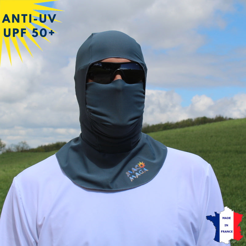 Cagoule Anti-UV Moto, Sport & Travail | Sans ouverture bouche | Anthracite UPF50+