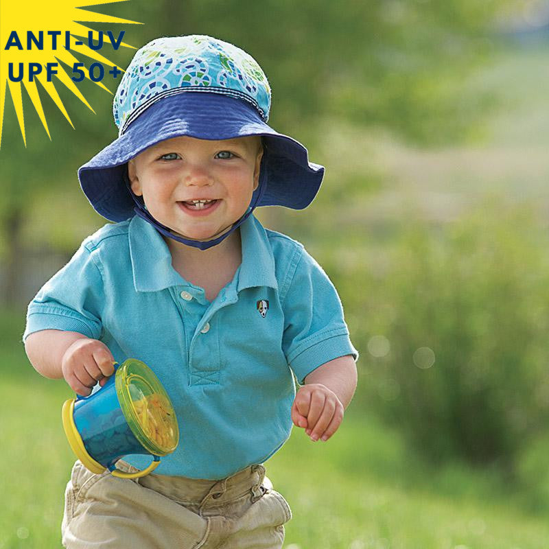 Chapeau anti-uv enfant PLATYPUS - Bleu motif Etoiles de mer | UPF50+