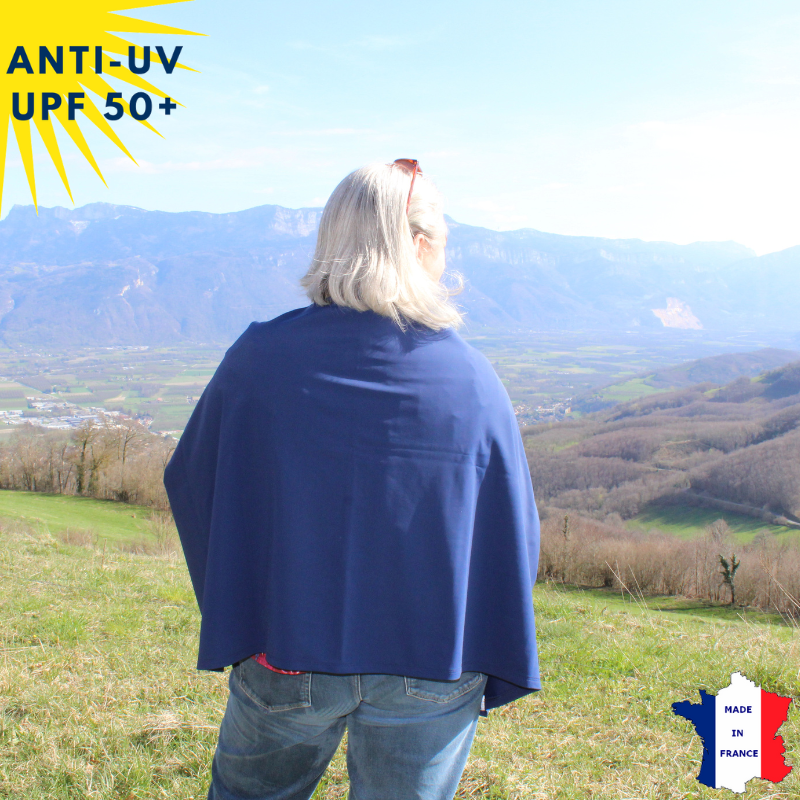 Étole anti-UV Bleu marine UPF50+ | Avec ou sans logo