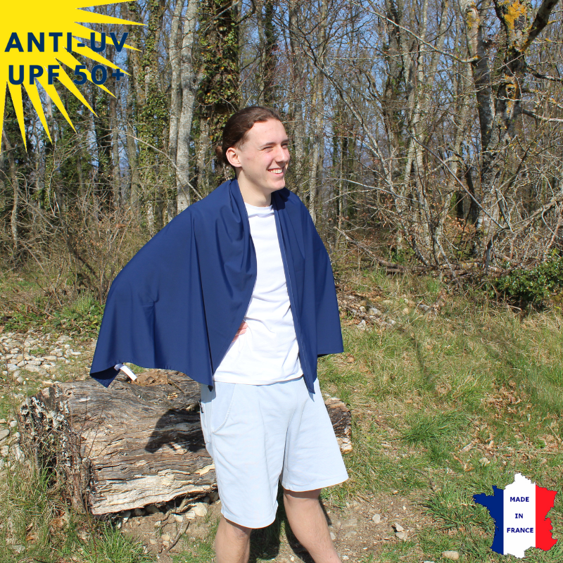 Étole anti-UV Bleu marine UPF50+ | Avec ou sans logo