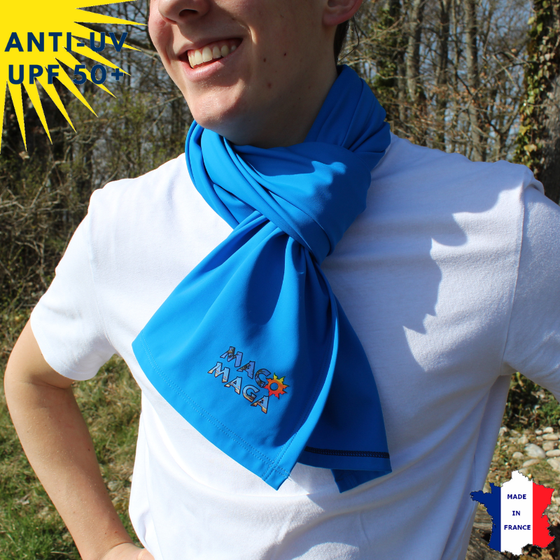 Étole anti-UV bleu UPF50+ | Avec ou sans logo
