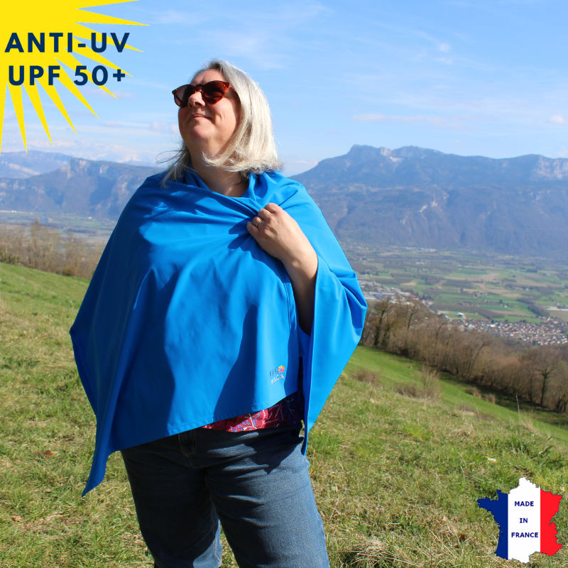 Étole anti-UV bleu UPF50+ | Avec ou sans logo