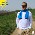 Foulard anti-UV - Bleu - UPF50+ | Avec ou sans logo MACO MAGA