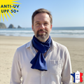 Foulard anti-UV - Bleu marine - UPF50+ | Avec ou sans logo MACO MAGA