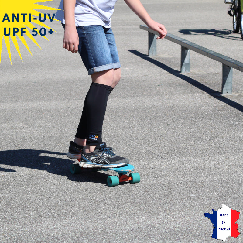Guêtres Anti-UV Noir UPF50+ | Vendues par Paire | Avec ou sans logo