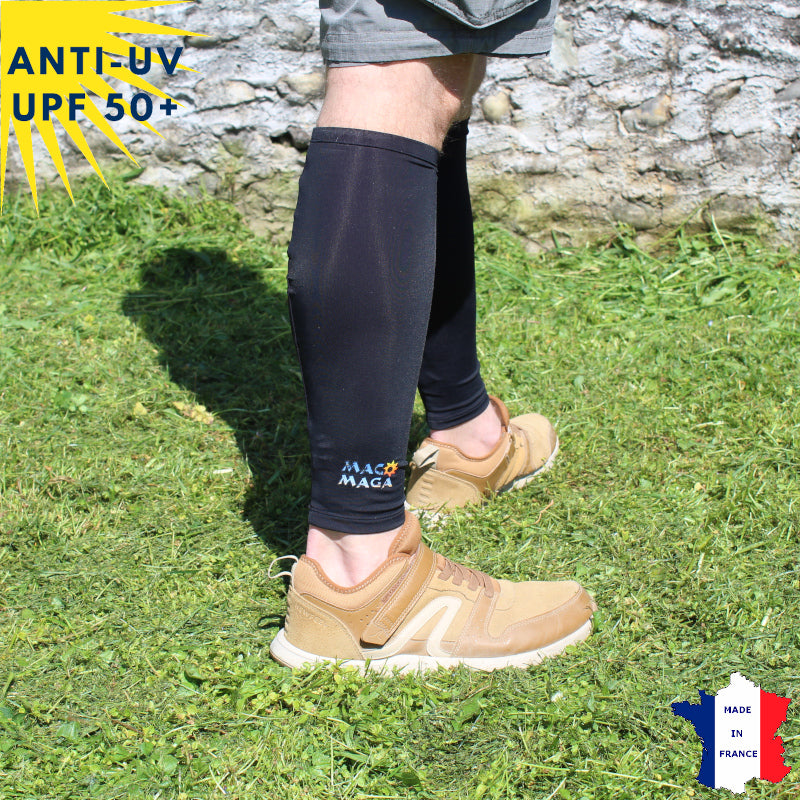 Guêtres Anti-UV Noir UPF50+ | Vendues par Paire | Avec ou sans logo
