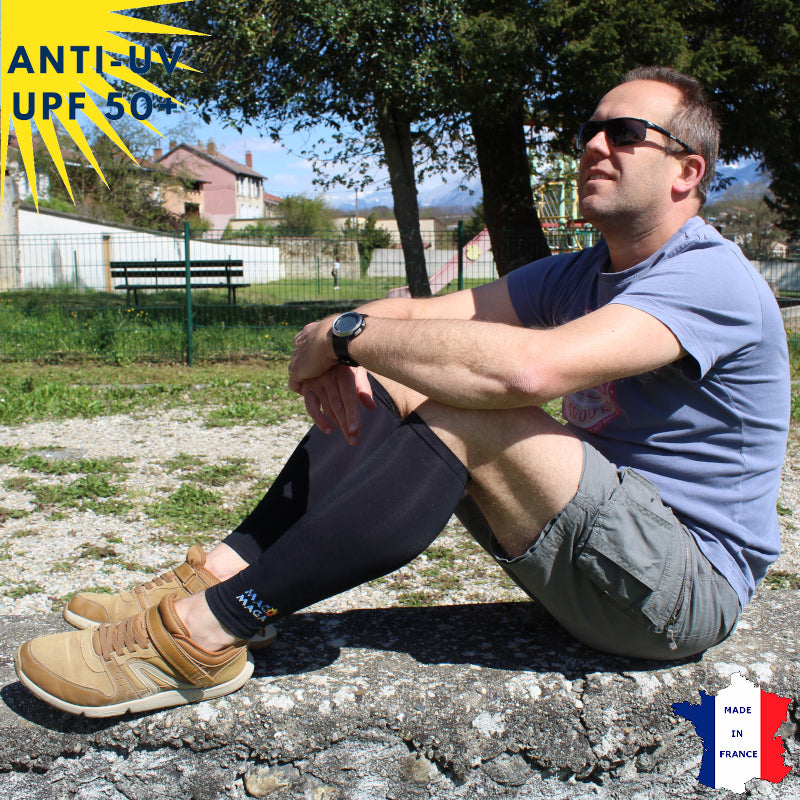Guêtres Anti-UV Noir UPF50+ | Vendues par Paire | Avec ou sans logo