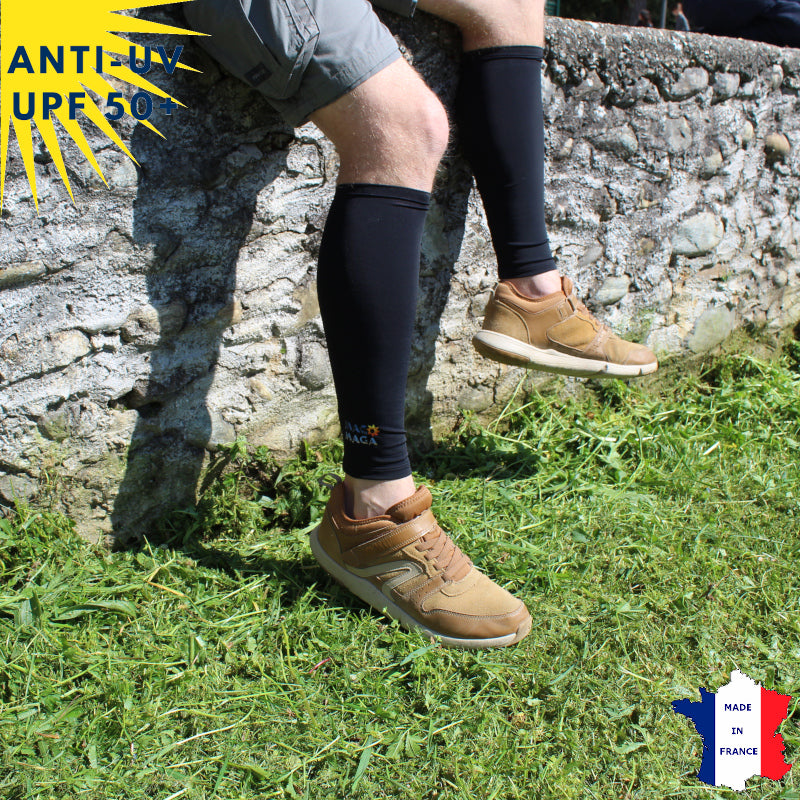 Guêtres Anti-UV Noir UPF50+ | Vendues par Paire | Avec ou sans logo