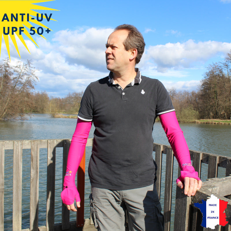 Manchettes Fuschia Anti-UV UPF50+