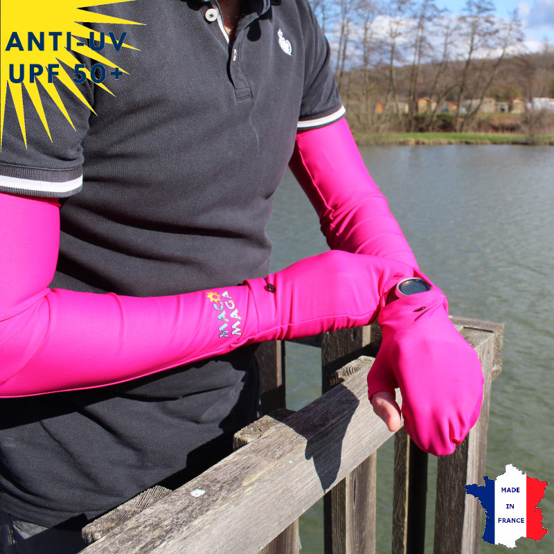 Manchettes Fuschia Anti-UV UPF50+