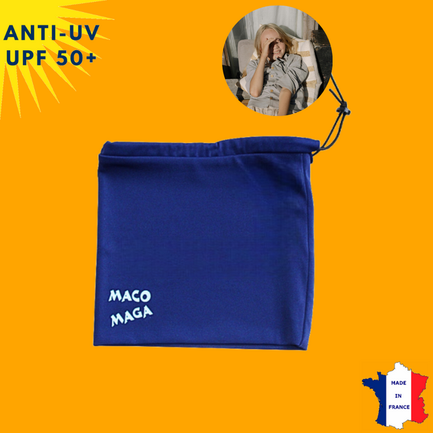 Tour de Cou Anti-UV Enfant – Bleu marine – Été – De 1 à 8 Ans