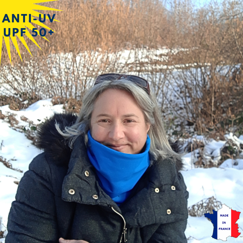 Tour de cou hiver anti-UV - Bleu | UPF50+