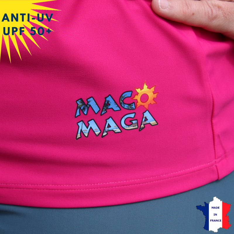 T-shirt anti-UV Femme - Col rond - Fuchsia | UPF50+