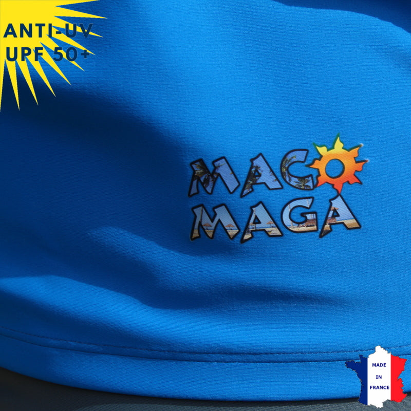 T-shirt anti-UV Femme - Col rond - Manches courtes - Bleu | UPF50+