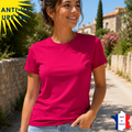 T-shirt anti-UV Femme - Col rond - Manches courtes - Fuschia | UPF50+