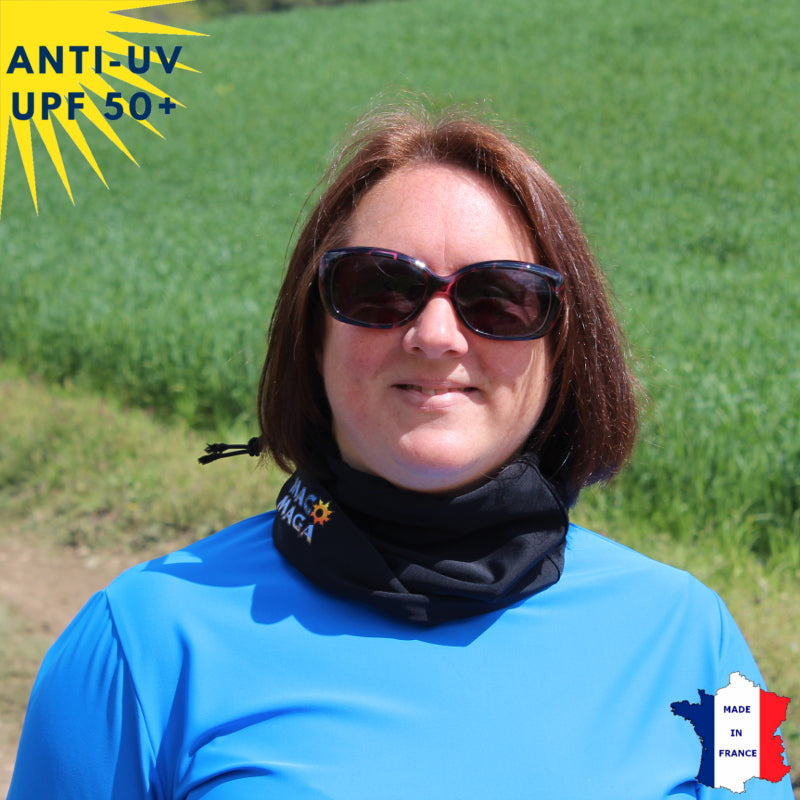 Tour de cou été anti-UV - Dès 9 ans - Noir | UPF50+