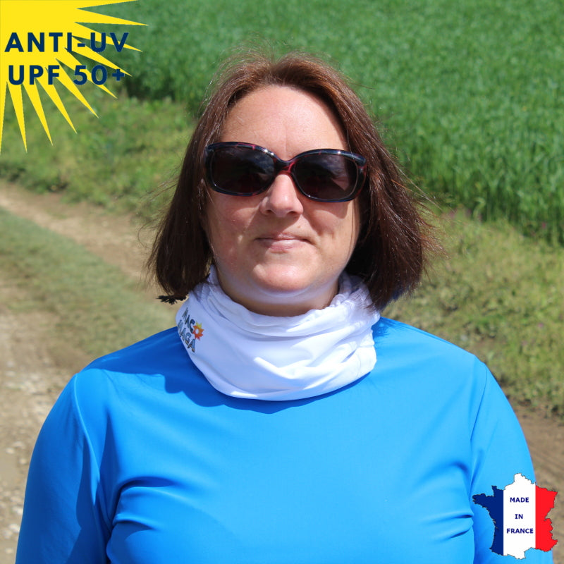 Tour de cou été anti-UV - dès 9 ans - Blanc | UPF50+ | Avec ou sans logo