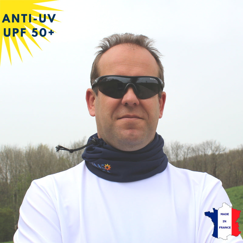 Tour de cou été anti-UV - dès 9 ans - Marine | UPF50+ | Avec ou sans logo