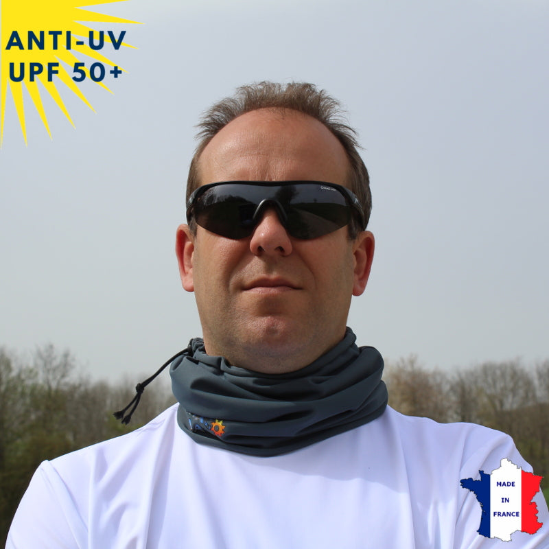 Tour de cou anti-UV - dès 9 ans - Gris Anthracite | UPF50+ | Avec ou sans logo