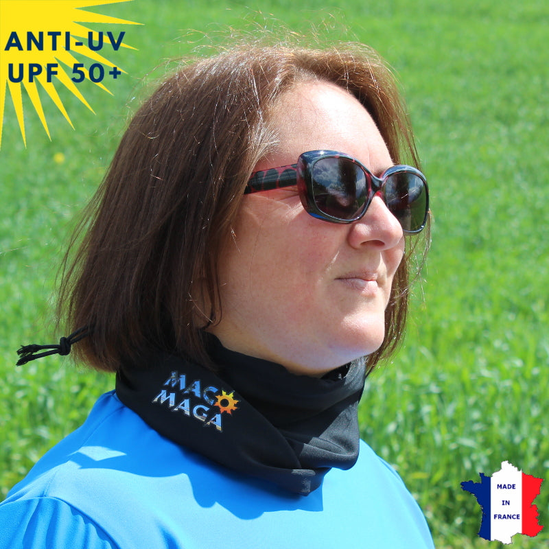Tour de cou été anti-UV - Dès 9 ans - Noir | UPF50+