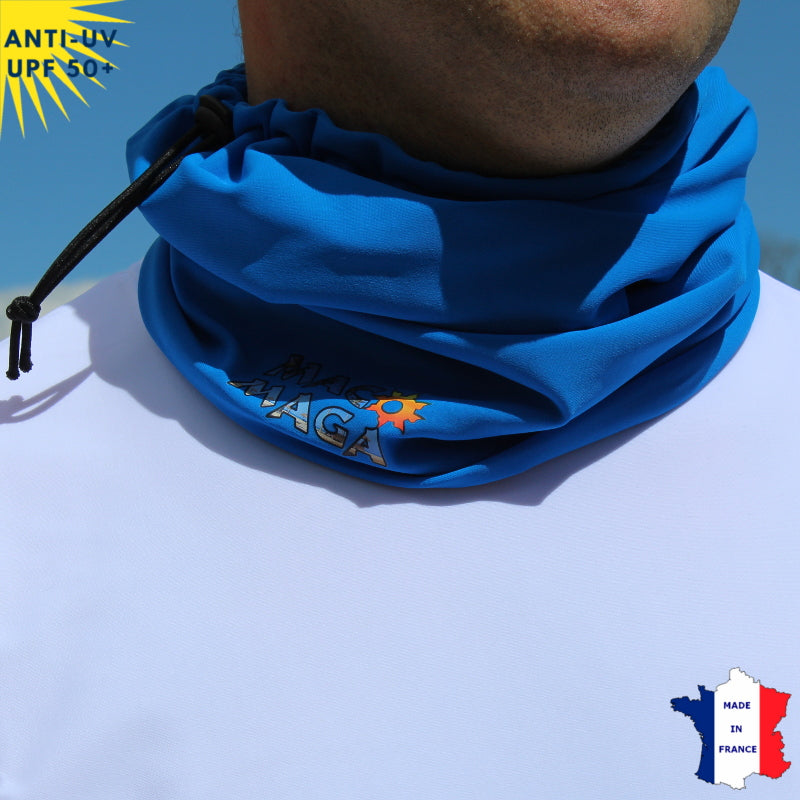 Tour de cou été anti-UV - dès 9 ans - Bleu - UPF50+ | Avec ou sans logo