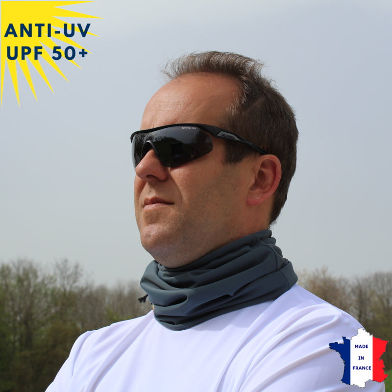Tour de cou anti-UV - dès 9 ans - Gris Anthracite | UPF50+ | Avec ou sans logo