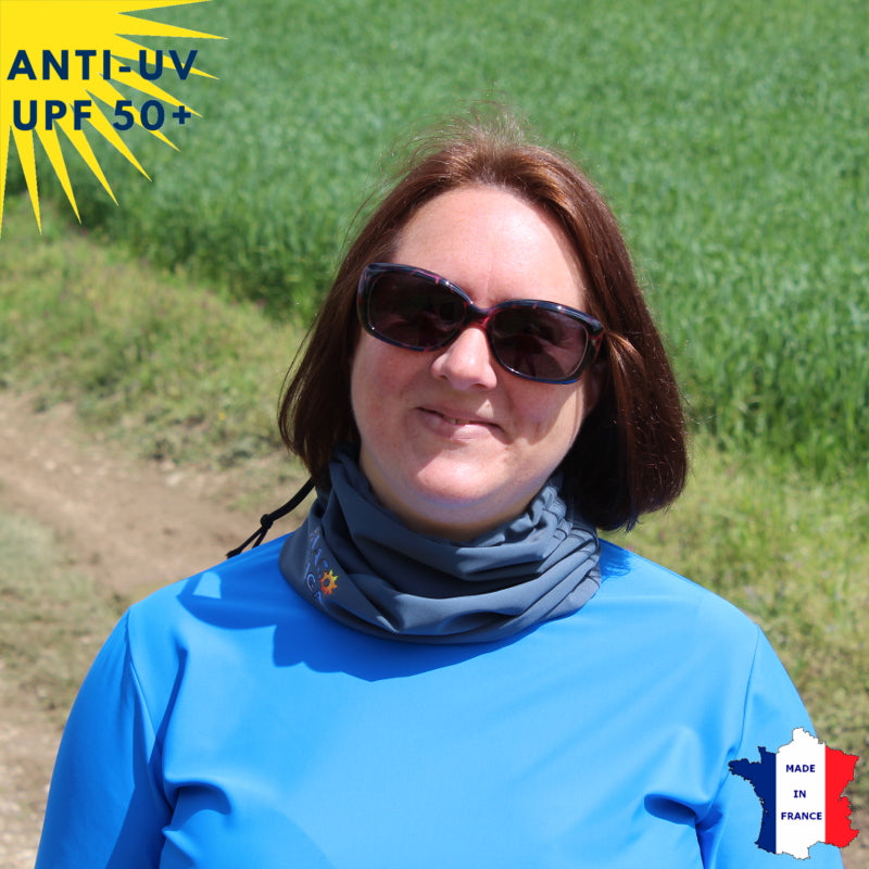 Tour de cou anti-UV - dès 9 ans - Gris Anthracite | UPF50+ | Avec ou sans logo