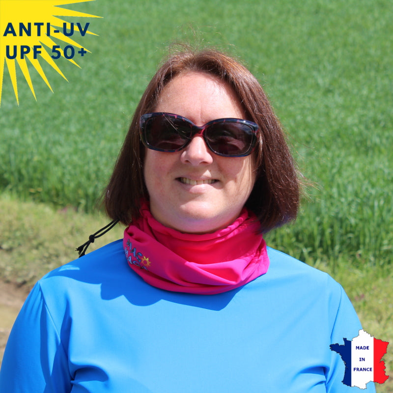 Tour de cou été anti-UV - dès 9 ans - Fuschia | UPF50+