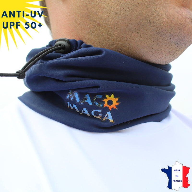 Tour de cou été anti-UV - dès 9 ans - Marine | UPF50+ | Avec ou sans logo
