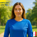 T-shirt anti-UV Femme - Col rond - Bleu | UPF50+