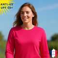 T-shirt anti-UV Femme - Col rond - Fuchsia | UPF50+
