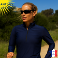 T-shirt anti-UV Femme - Col zippé - Marine | UPF50+
